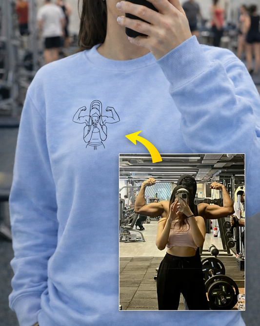 Bluza z haftem Twojego zdjęcia - ciepła bluza bez kaptura (różne kolory) | Unisex